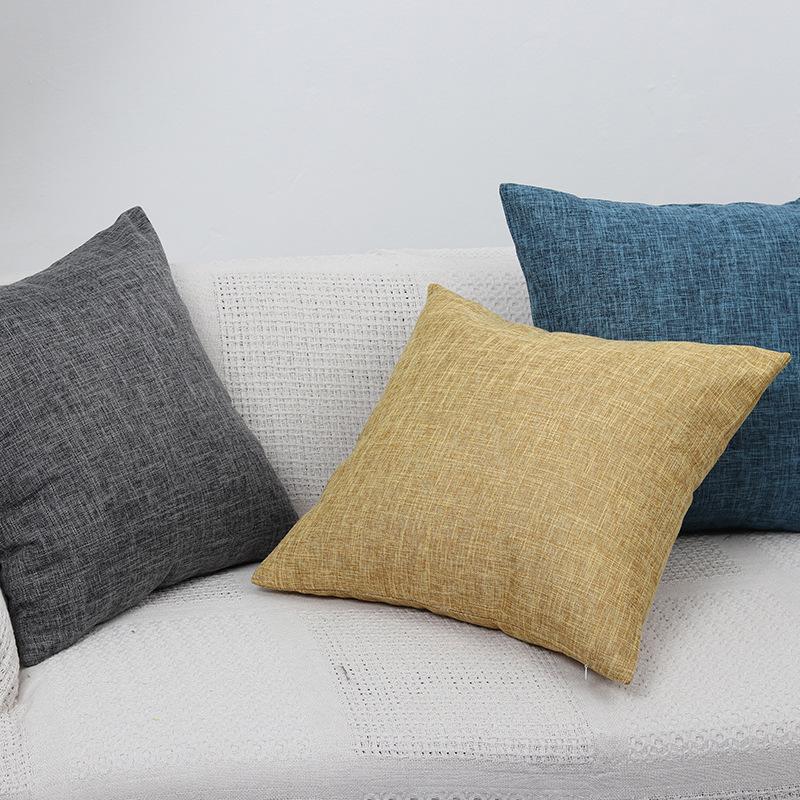 Pevná povlak na polštář z lnu a bavlny Jednoduchý povlak na polštář Severský Boho dekor Accentuální povlak na polštář na pohovku 45x45 cm 2 ks