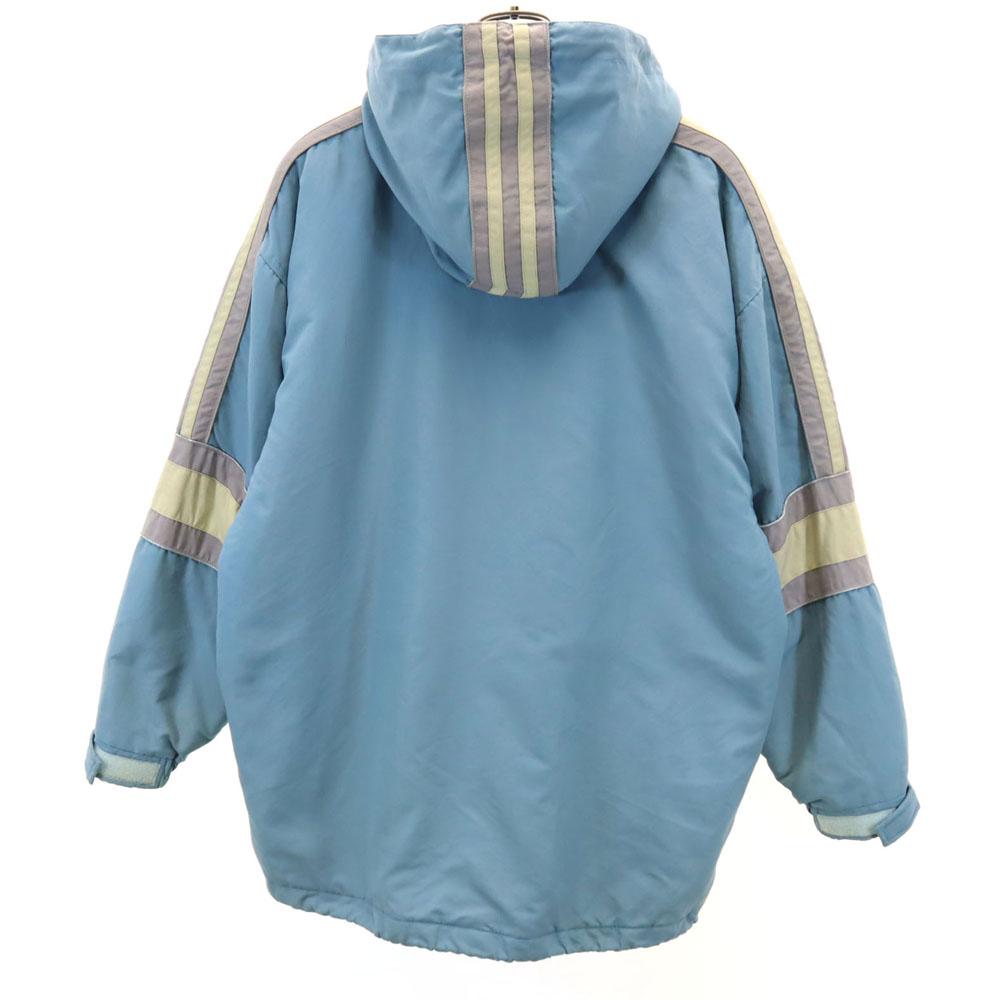 adidas 80s Old Descente Trefoil logo Nylon jacket M Fleece-lined hoodie Men's Used