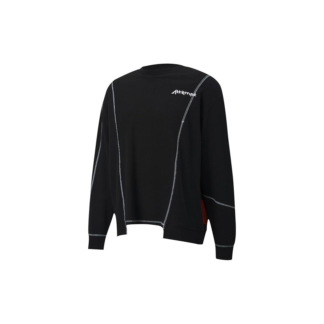 PUMA x ATTEMPT Crossover Casual Round Neck Contrasting Colors Long Sleeves Black Men s 598272-01 M
