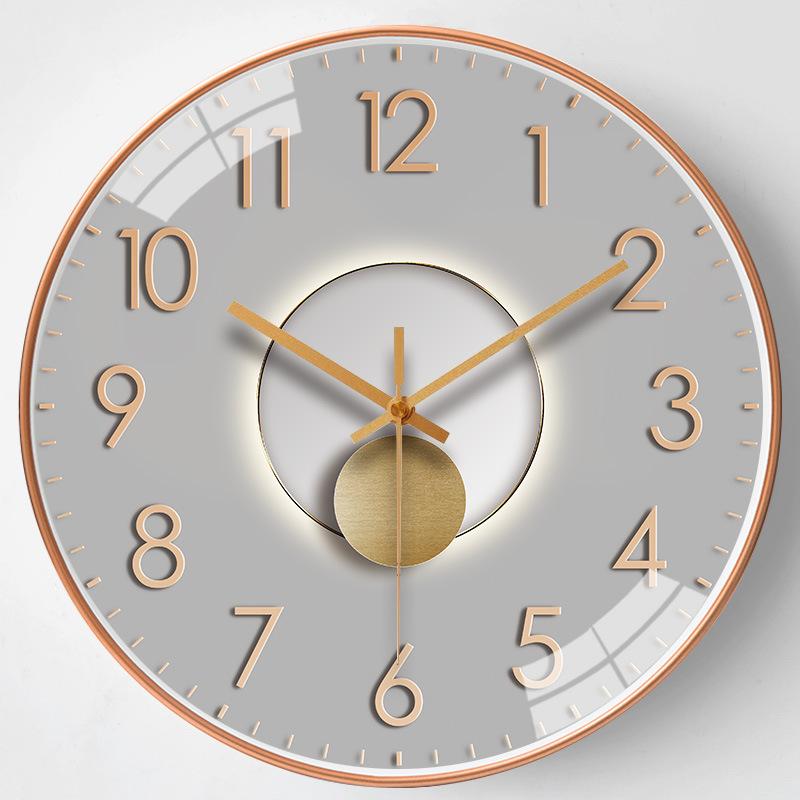 16-inch 40cm Light Luxury Wall Clock Internet Celebrity Living Room Bedroom Clock Creative Decoration Silent Simple Quartz Clock