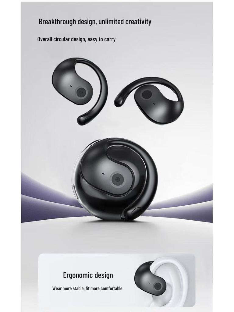 Little Coconut Ball TWS Ear-Hook Bluetooth Earbuds: Wireless, Noise-Cancelling, Long Battery Life for Sports