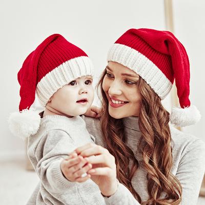 Knitted Baby Christmas Hat Cute Navidad Hat Pompom Adult Child Soft Beanie Santa Claus Hat New Year Kid Gift Xmas Decorate 2025