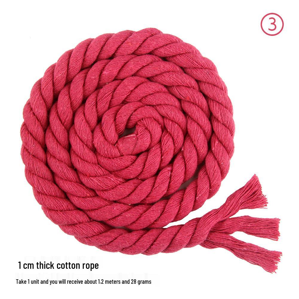 10mm Colored Cotton Rope - 1cm Thick Braided Rope for DIY Crafts, Weaving, Curtain Bundling, and More