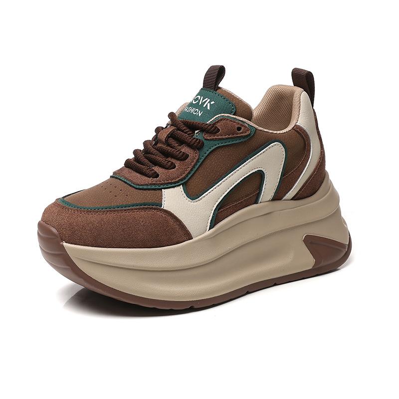 Platform dad shoes women's autumn new sports small height-increasing shoes breathable velvet versatile casual shoes women