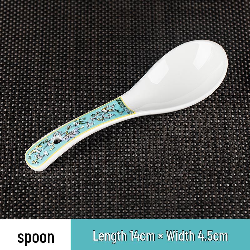 Set di stoviglie smaltate in stile cinese: Set di 4 ciotole, piatti e stoviglie in ceramica per uso in ristoranti e hotel