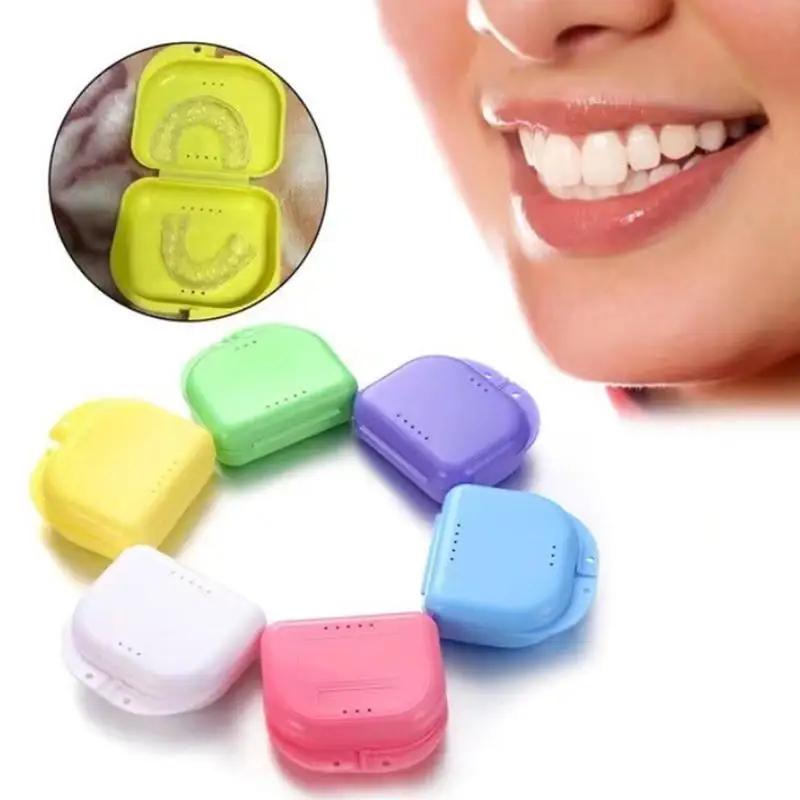1Pcs Colorful Dental Braces Retainer Case Denture Tray Box Vent Holes Mouth Guard Aligner Braces Denture Box