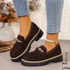 Women Comfortable Loafers Retro Large Size Vulcanize Shoes Spring/Autumn Casual Thick Heel Round Toe Sneakers for Women