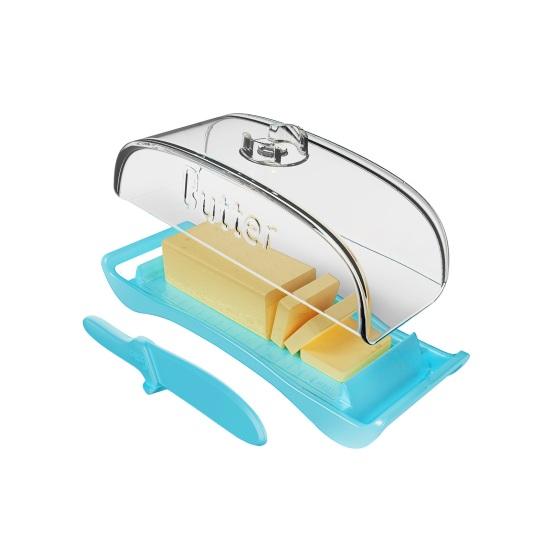 

Ящик для хранения масла Yousheng, не содержащий бисфенола-А, с резаком для крышки, удобные ручки, прозрачная шкала, безопасная, удобная форма для хранения масла синий