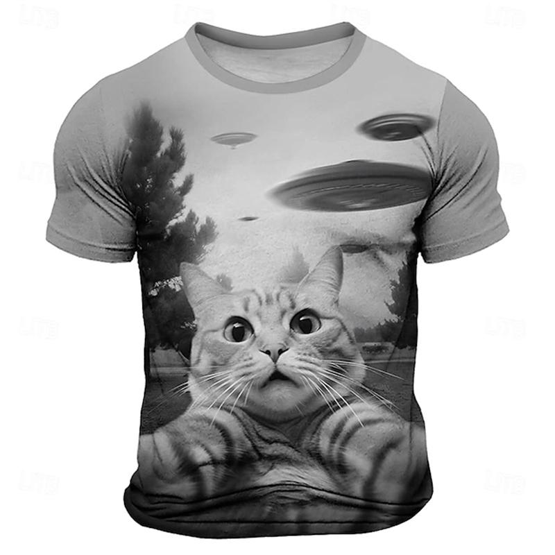 New Abstract Animal 3D Print T-Shirt Men's Summer Casual Short-Sleeve Fashion Streetwear Oversized T-Shirt Top