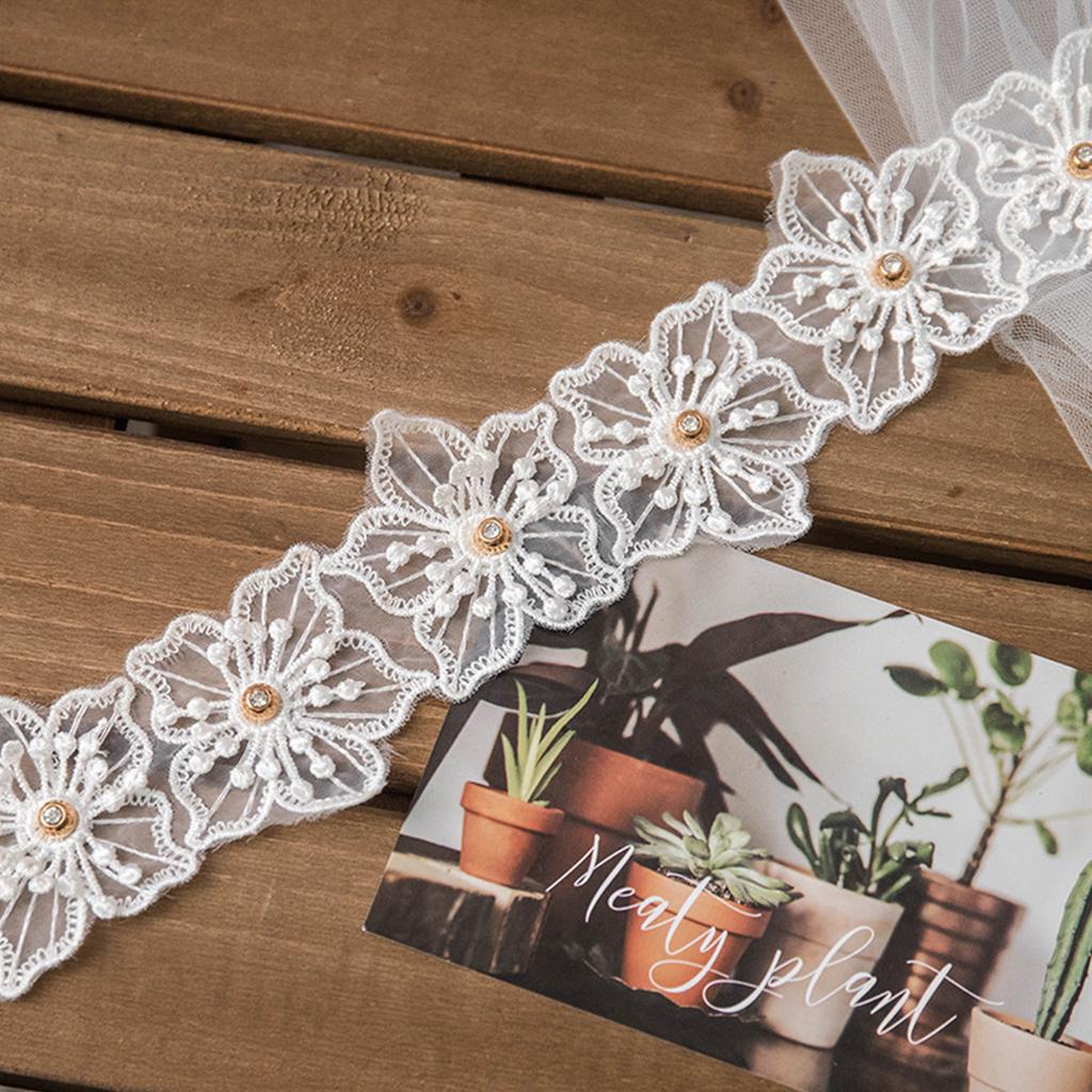 1yard 7.5cm Flower Embroidered Lace Ribbon Trim Handmade Sewing Applique Craft 1yard 7.5cm Flower Embroidered Lace Ribbon Trim Handmade Sewing Applique Craft