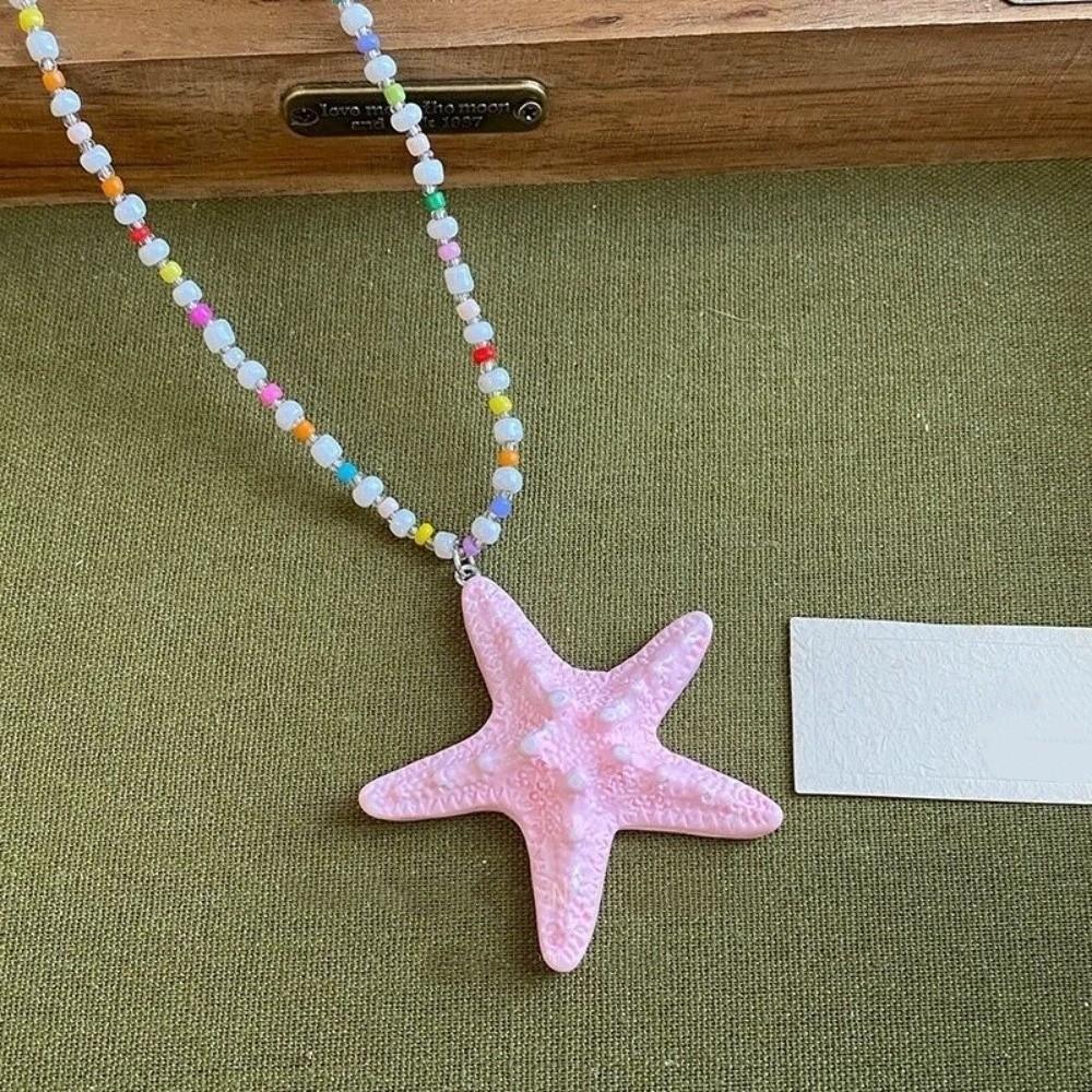 Dopamin Perlen Seestern Choker Strand Surfer Sommer Schlüsselbein Kette Urlaubs Choker