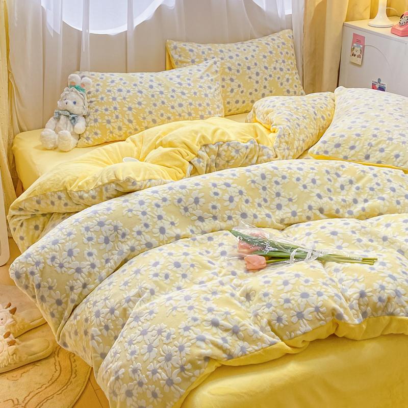 Thicken Winter Super Warm Duvet Cover for Double Bed 3D Carving Milk Velvet Comforter Cover Queen Funda Nordica Cama 150