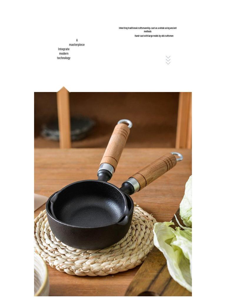 Litinový hrnec na olej na nudle bez povrchové úpravy – Design proti stříkání