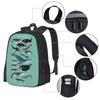 Baleen Whales Pattern Design Laptop Travel School Bags Baleen Whale Cute Funny Humour Wildlife Nature Science Zoology Species