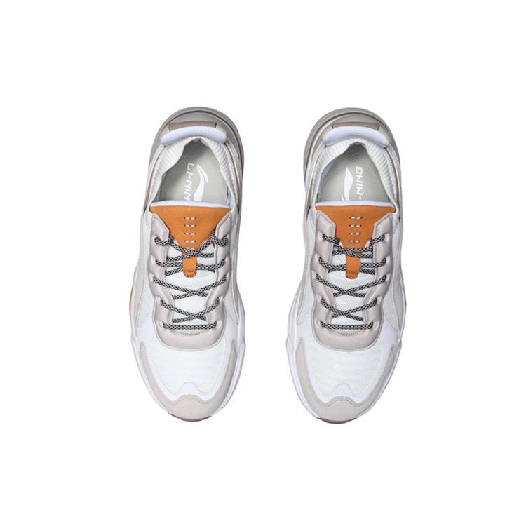 Li Ning Fashion Non slip Lightweight Low top Casual Shoes Men's Silver Fish Gray AGLP125-4