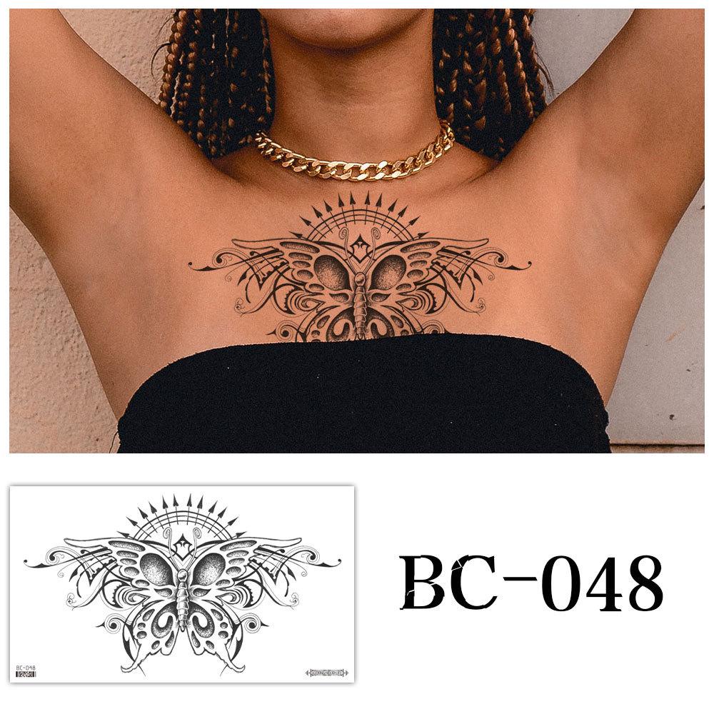Waterproof Sexy Floral Tattoo Stickers for Chest & Clavicle