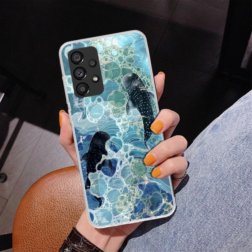 Ocean Whale Shark Phone Case For Samsung Galaxy A52 A32 A22 A12 A51 A31 A50S A30S A20S A10S Note 20 Ultra 10 Plus S10 A72 A71 Ga