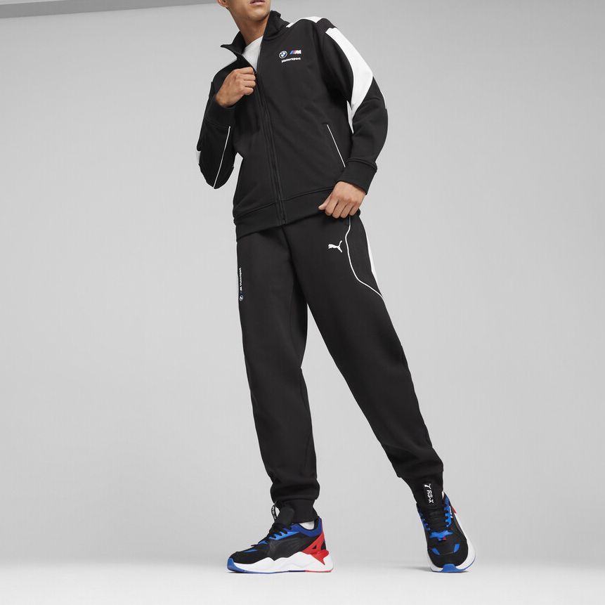 Puma Bmw Series Mms Color Block Design Ležérní Stojáček Dlouhý Rukáv Retro Sportovní Bunda Pánská Bunda Černá 624137-01