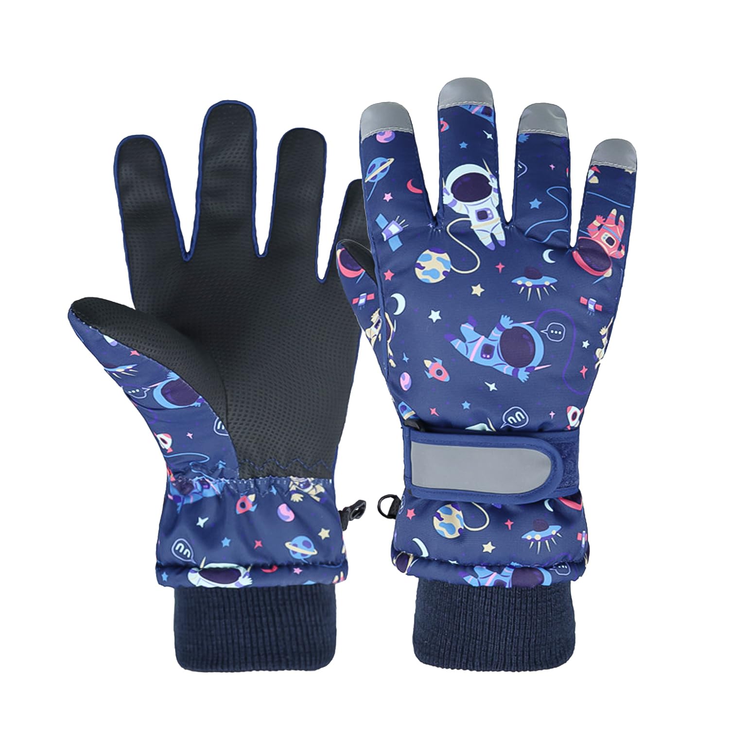 

Winter Ski Waterproof and with and Windproof and Fleece and Loss Perfect for Snowball and Winter Outdoor M Space Kids Mittens, Warm, 5-Layer
