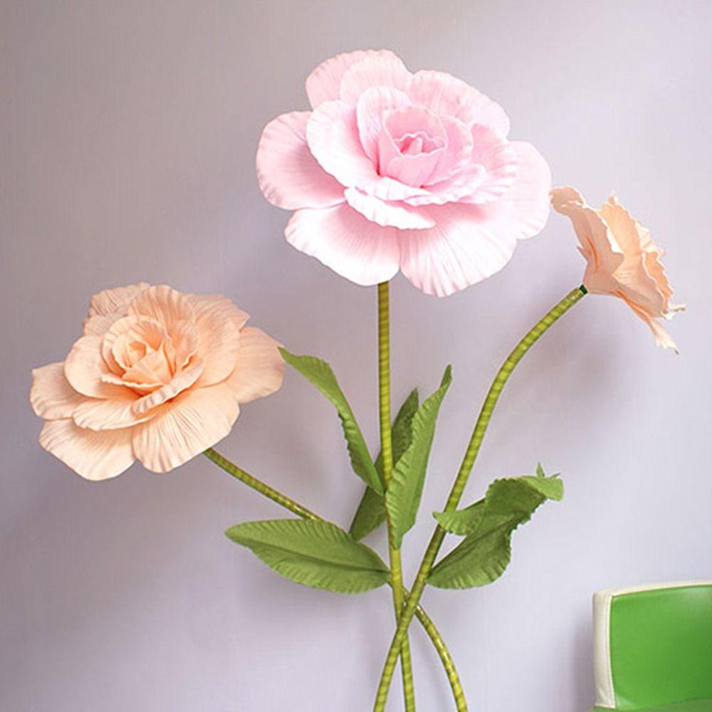 NEW 40CM Artificial Flower Large Size 40cm Length Artificial Peony Flower Rose Branch PE Foam Fake Flower Road