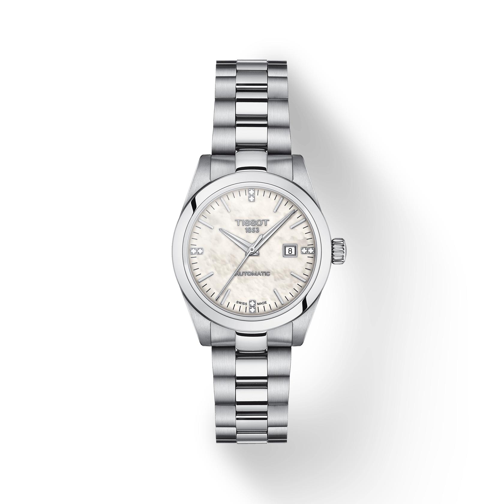 Tissot Leather Strap white mother of pearl Dial Men s Fashion Watch T132.007.11.116.00 белый