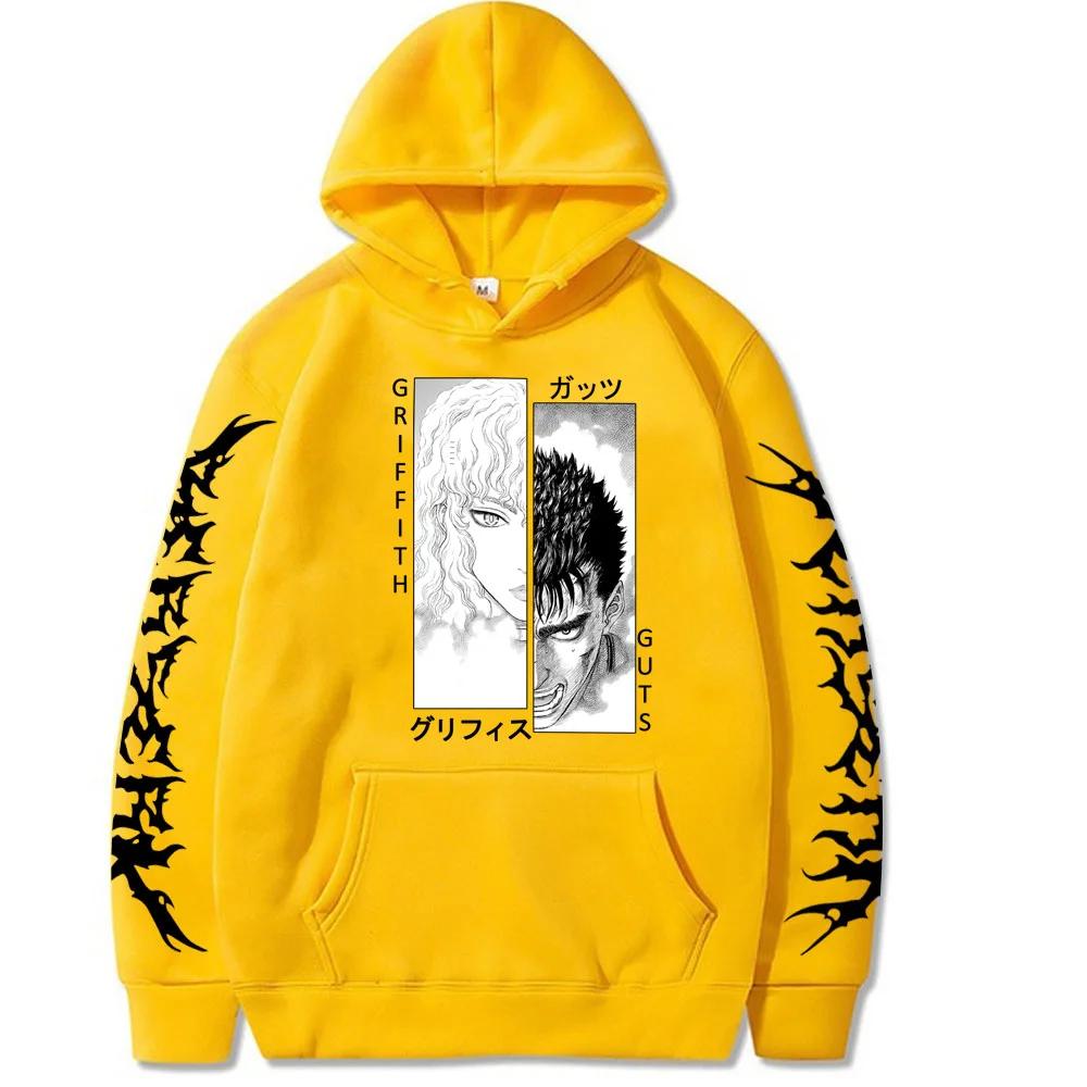 Japanese Anime Griffith&Guts Printed Men Hoodie Brand Hoody Y2K Clothes Vintage Fashion New Casual Unisex Long Sleeve Pullovers