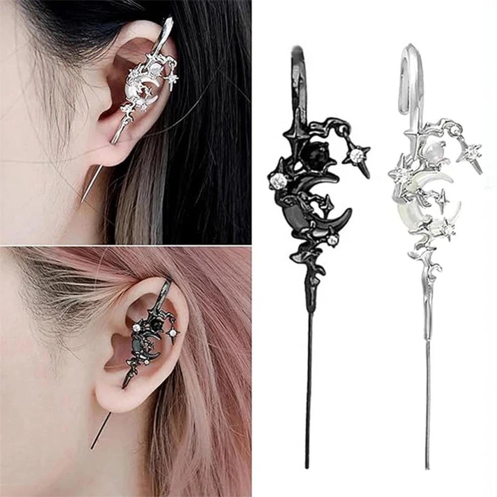 Charming Ear Jewelry Delicate Moon Ear Hook Piercing Earring Hooks for Women Wedding Birthday Daily Jewelry Accessories