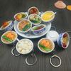 Chinese Style Realistic Noodle Keychain, 4cm Blue and White Porcelain Bowl, Food Play Prop.