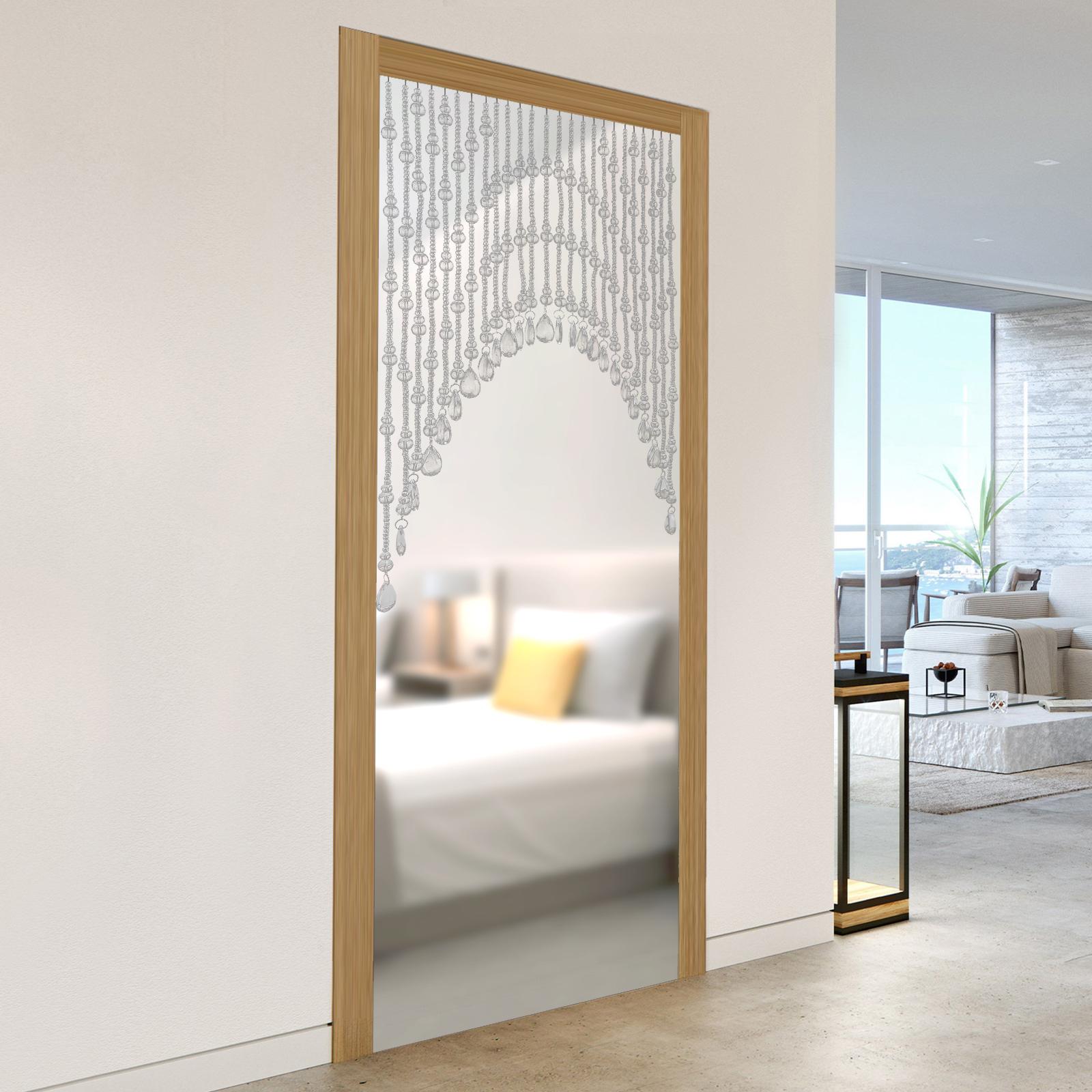 

25 нитей хрустальной шторки из бусин для дверного проема, прозрачная стеклянная бусина, разделитель комнаты, декоративная подвесная перегородка для дверных проемов и окон чистый