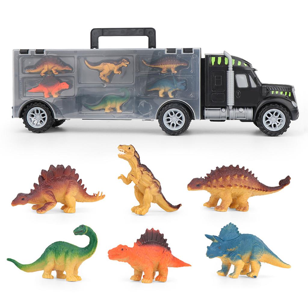 Dinosaur Truck Carrier Playset Portable Handle Smooth Edge Perfect Gifts for Kids Children