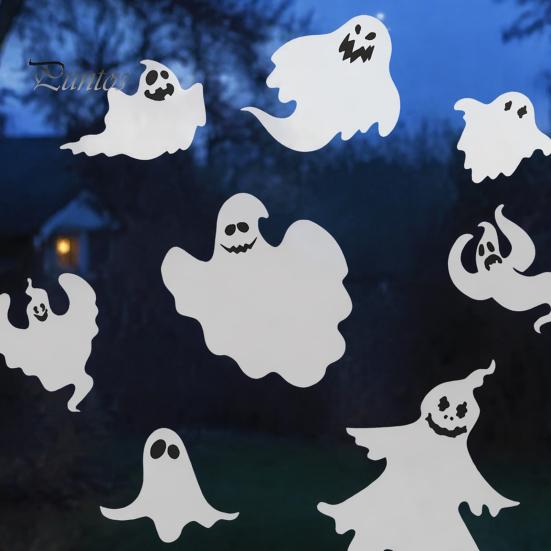 Waterproof PVC Stickers Halloween Ghost Window Clings, Static Stickers, Glass Removable Decals Decals, Spooky Home Decor for Indoor Outdoor
