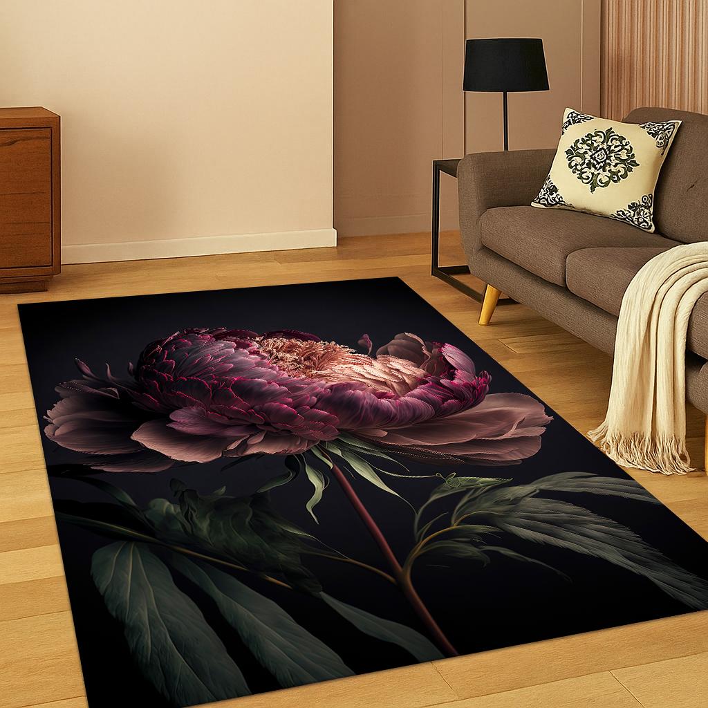 Daisy Sunflower Flower Pattern Carpet Rug for Home Bedroom Living Room Sofa Doormat Kitchen Decor,Kid Game Non-slip Area Rug Mat