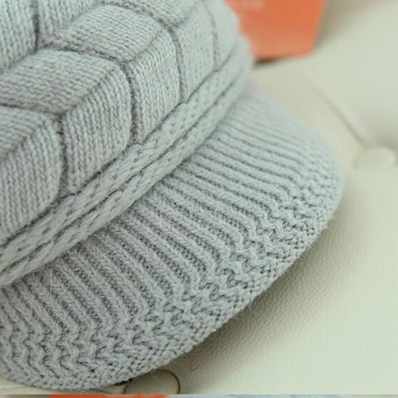 Knitted Fur Rabbit Fashionable Trendy Beanie Warm Keep Lined Fur Plush Hat Winter Women Hats For Woman Outdoor Coldproof Cap