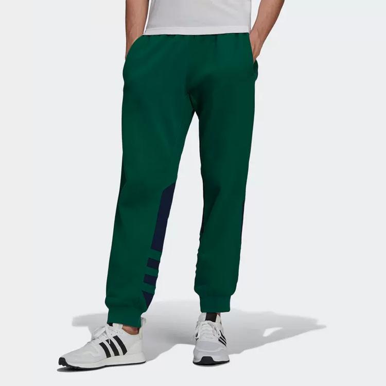 Adidas Originals Trefoil Brand Logo Print Casual Joggers Men Bottoms Forest-Green HG6455