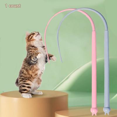 New Two-color Pet Petting Artifacts Cat Cat Stick Training Toys Stick Cat Toy Wand Interactive Kitten Tease Toy Easy To Carry