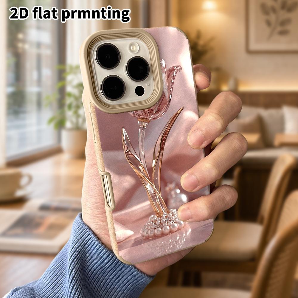Phone Case: Lambskin 2D Flat Samsung Galaxy A34 A35 M05 M06 S20 S22 S21 FE Plus 5G Protective Case, Tulip Decoration, Christmas and Halloween Gift
