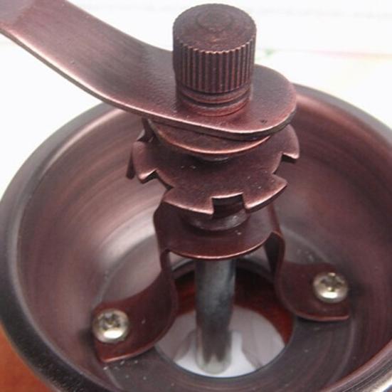 Wygodna, trwała, oszczędzająca pracę, solidna, klasyczna, ręczna korba drewniana szlifierka do ziaren do ręcznego młynka do kawy w kuchni