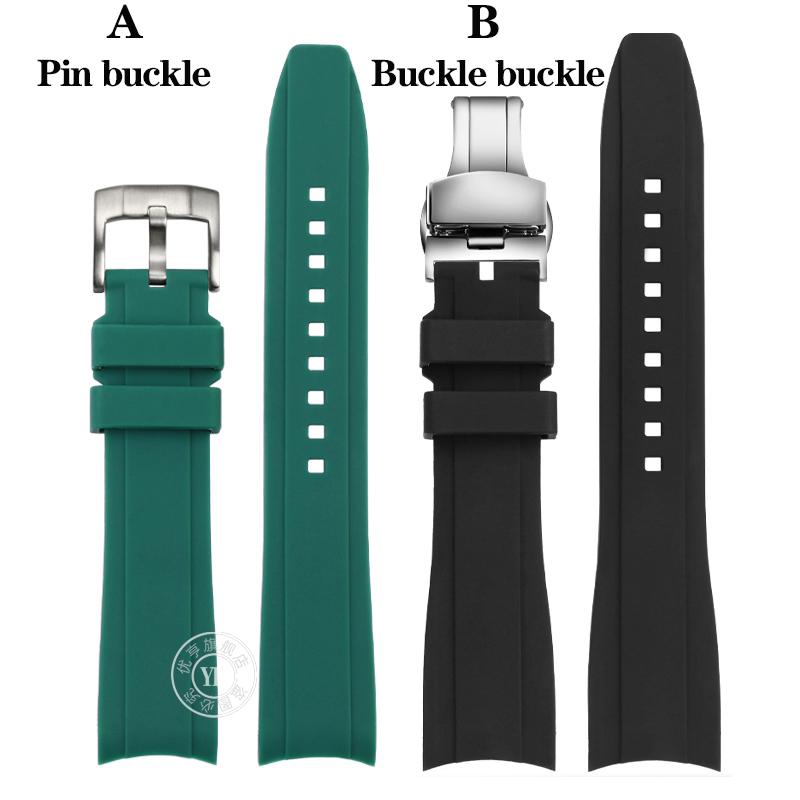 20mm 22mm Curved End Rubber Watchband For Casio Swordfish Seiko Tissot Omega Waterproof Silicone Sport Watch Band Bracelet Strap