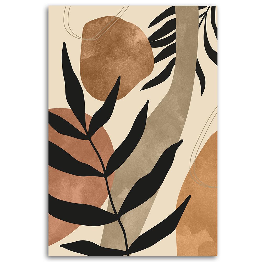 Obraz na plátně, listy a větvičky boho