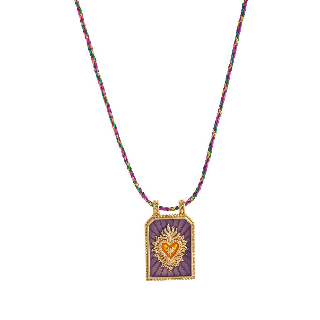 Stylish And Simple Color Rope Love Tarot Pendant Necklace Lucky Bead Chain Gold-Plated Color Retention