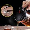 Glass Coffee Pot Teapot with Removable Infuser,Clear Tea Kettle with One Button Press Filter Loose Leaf Brewing Coffee Maker