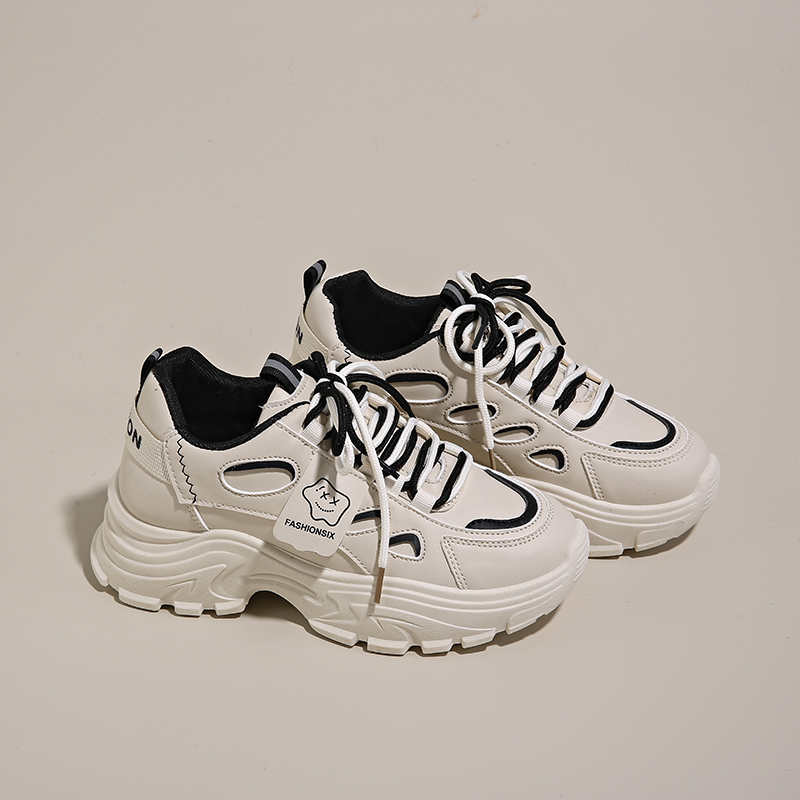 Fashion Spring-autumn Tied Beige Woman Sneakers Mary Jane White Loafers Woman Adult Shoes Sports 2025summer Tens Wide Foot Upper