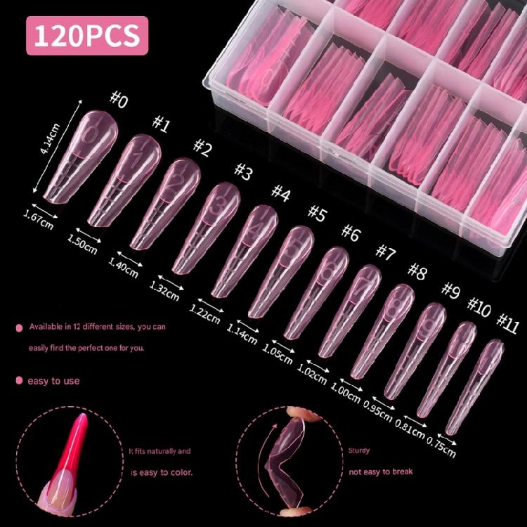 120Pcs ABS False Nail No Paper Support Required Comfortable Wearing For Quick Nail Extensions Manicure Lover