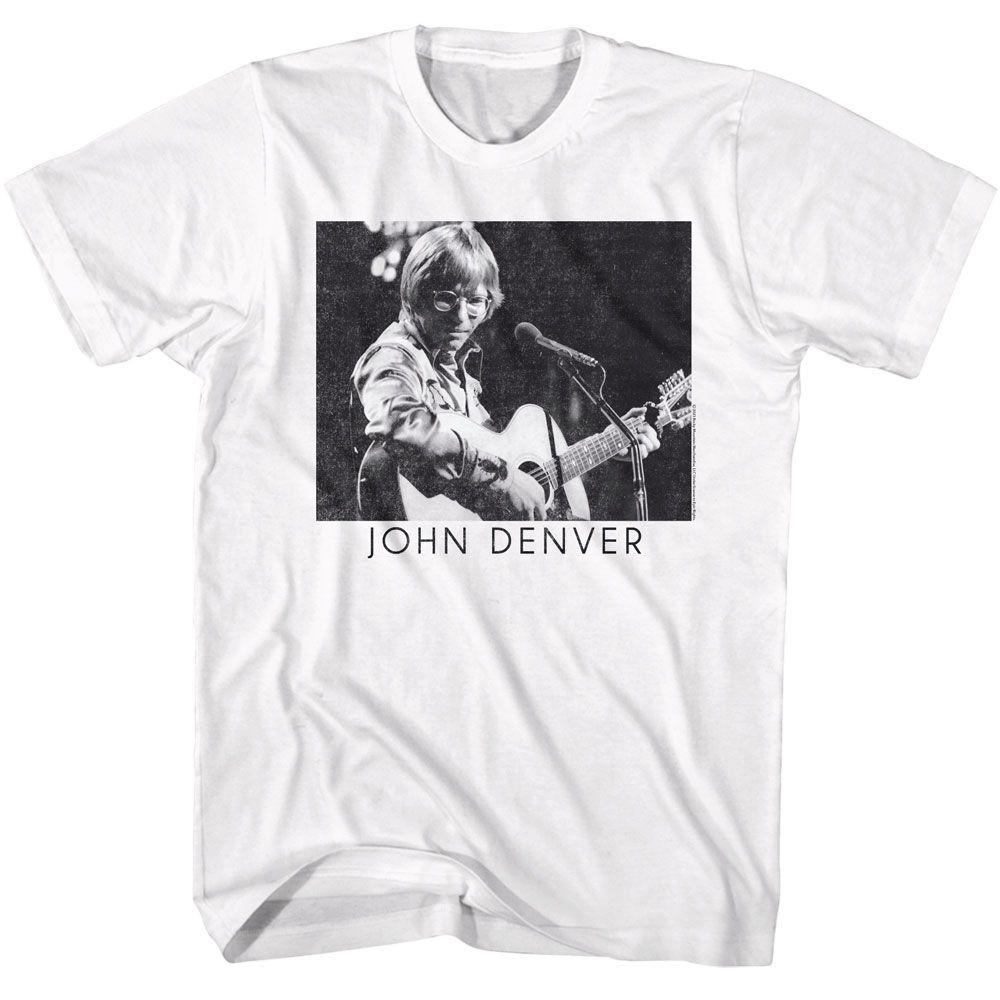 John Denver Playing Guitar Bw Music Shirt XXL