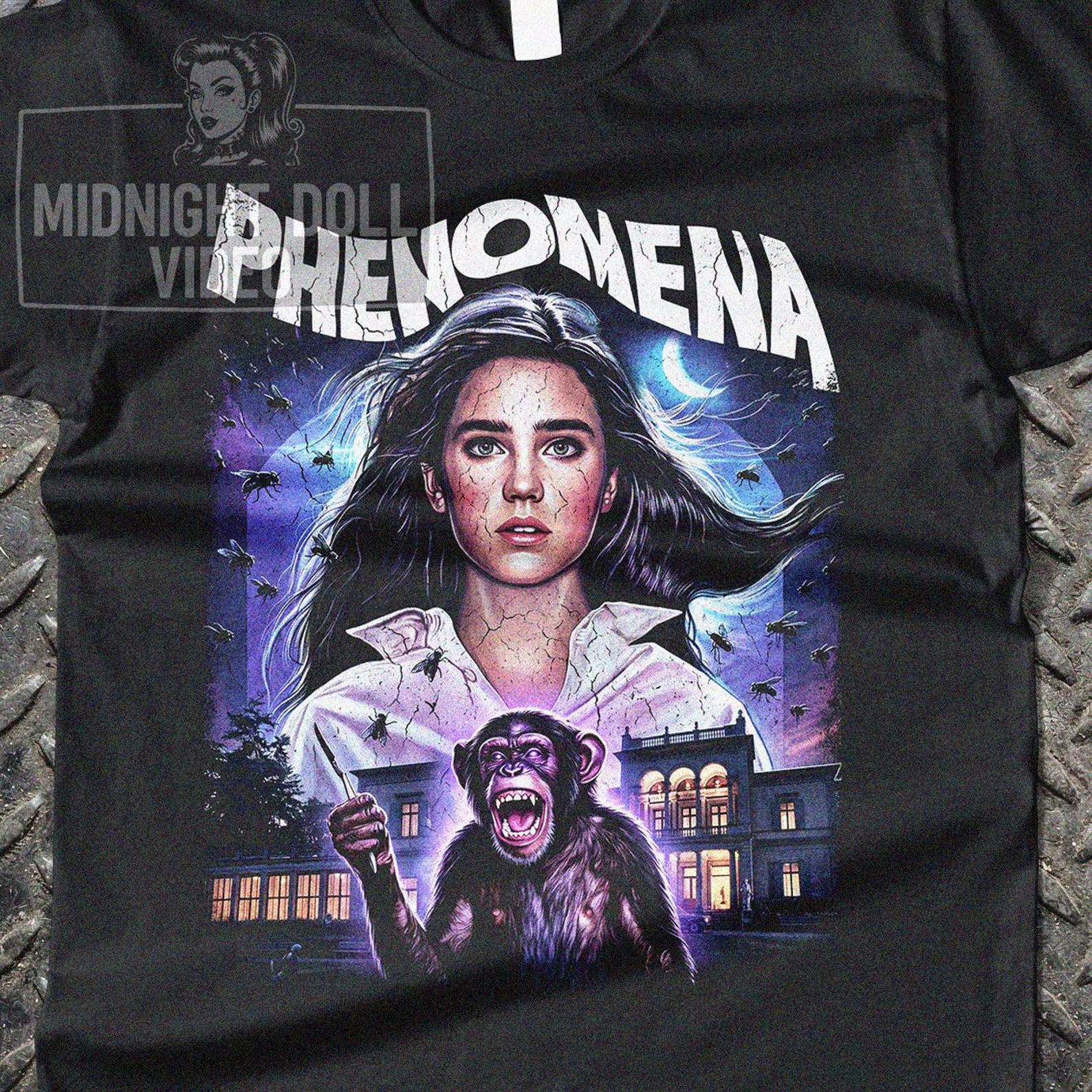 Phenomena T-Shirt - 1985 Dario Argento Cult Horror Shirt - Italian Giallo Retro Graphic Tee XL