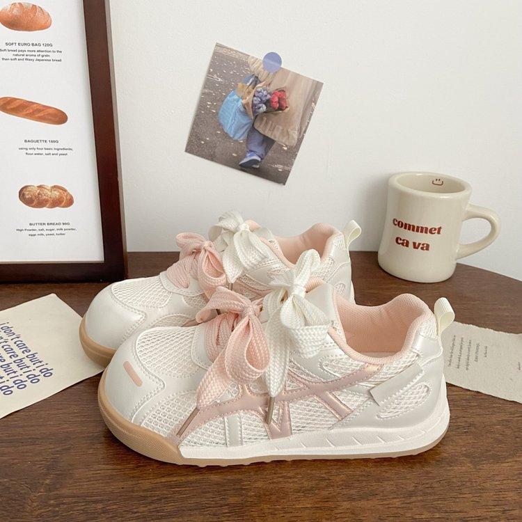 Beige mesh board shoes women's new summer breathable niche white shoes women's shoes