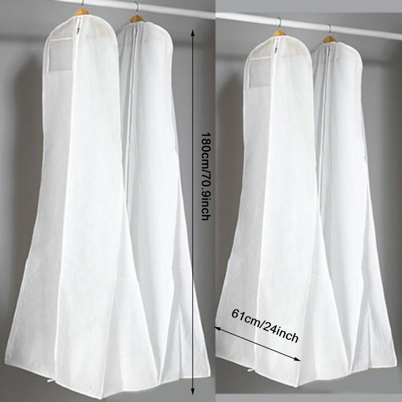 High Quality Long Wedding Bag Cover Evening Dress Dust Cover Bridal Garment Storage Bag New Wedding Dust Cover