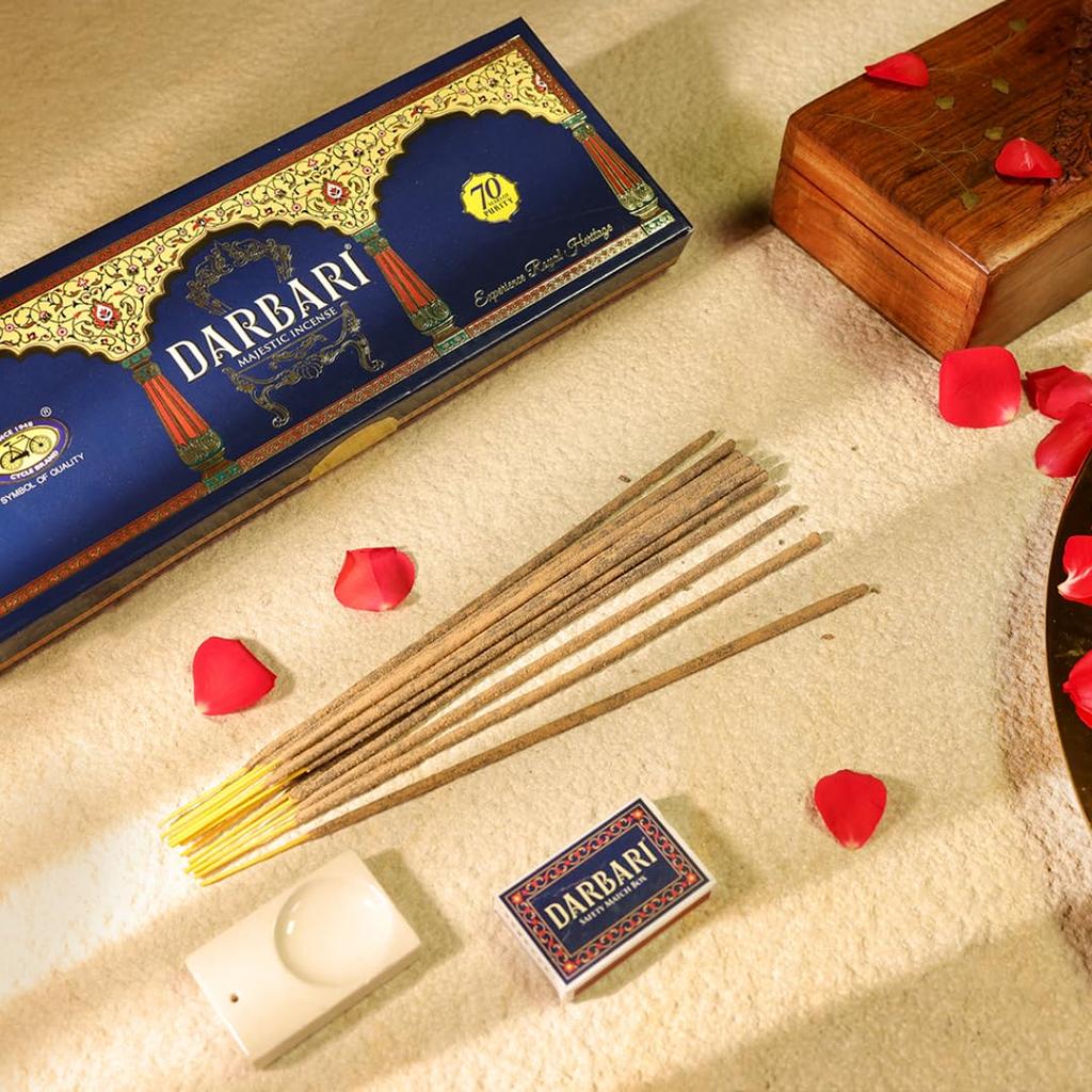 Cycle Pure Darbari 2 Fragrances Per Pack | 24 Incense Sticks Floral Sandal Natural Fragrance for Special Occasions