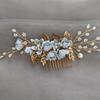 Handmade Floral Hairpiece with Crystal Wedding Hair Comb for Bride or Bridesmaid Ethnic Style Headwear Accessories