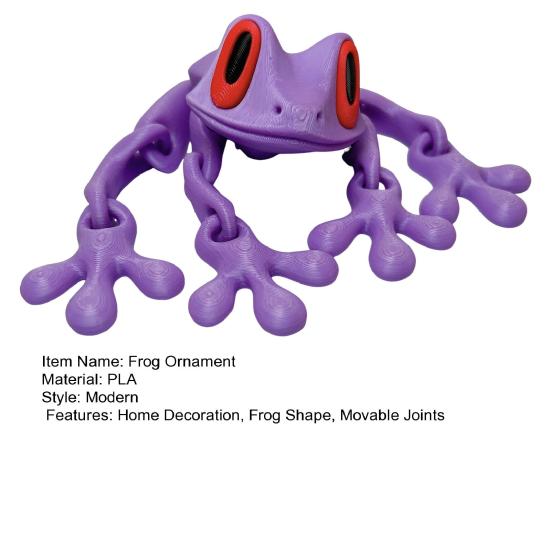 3D Printed Magnetic Frog Toy Movable Joints Frog Fridge Magnet Articulated Poseable Frog Model